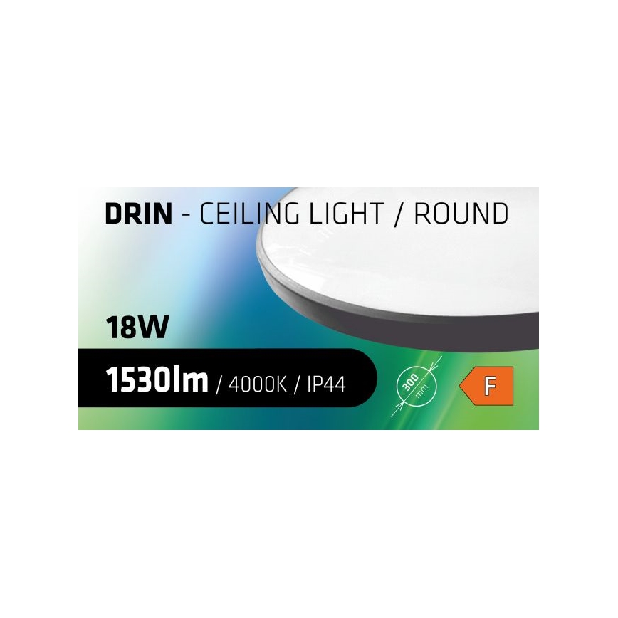 LED Kopalniška stropna svetilka CIRCLE LED/18W/230V 4000K pr. 30 cm IP44 črna