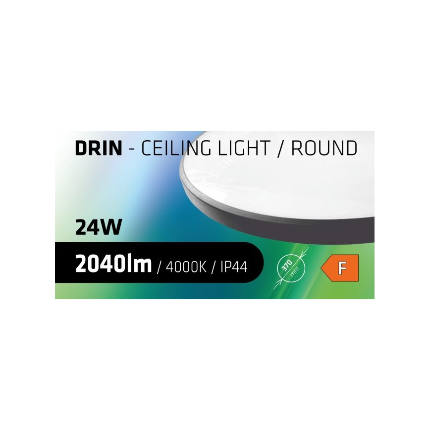 LED Kopalniška stropna svetilka CIRCLE LED/24W/230V 4000K pr. 37 cm IP44 črna