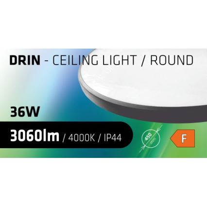 LED Kopalniška stropna svetilka CIRCLE LED/36W/230V 4000K pr. 45 cm IP44 črna