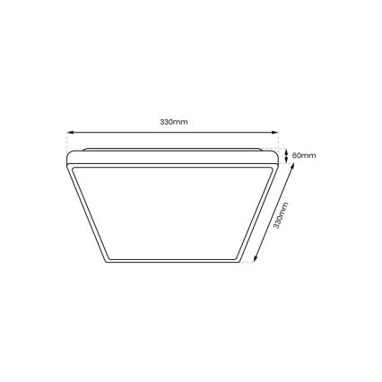 LED Kopalniška stropna svetilka DABAR LED/17W/230V 4000K 33x33 cm IP44