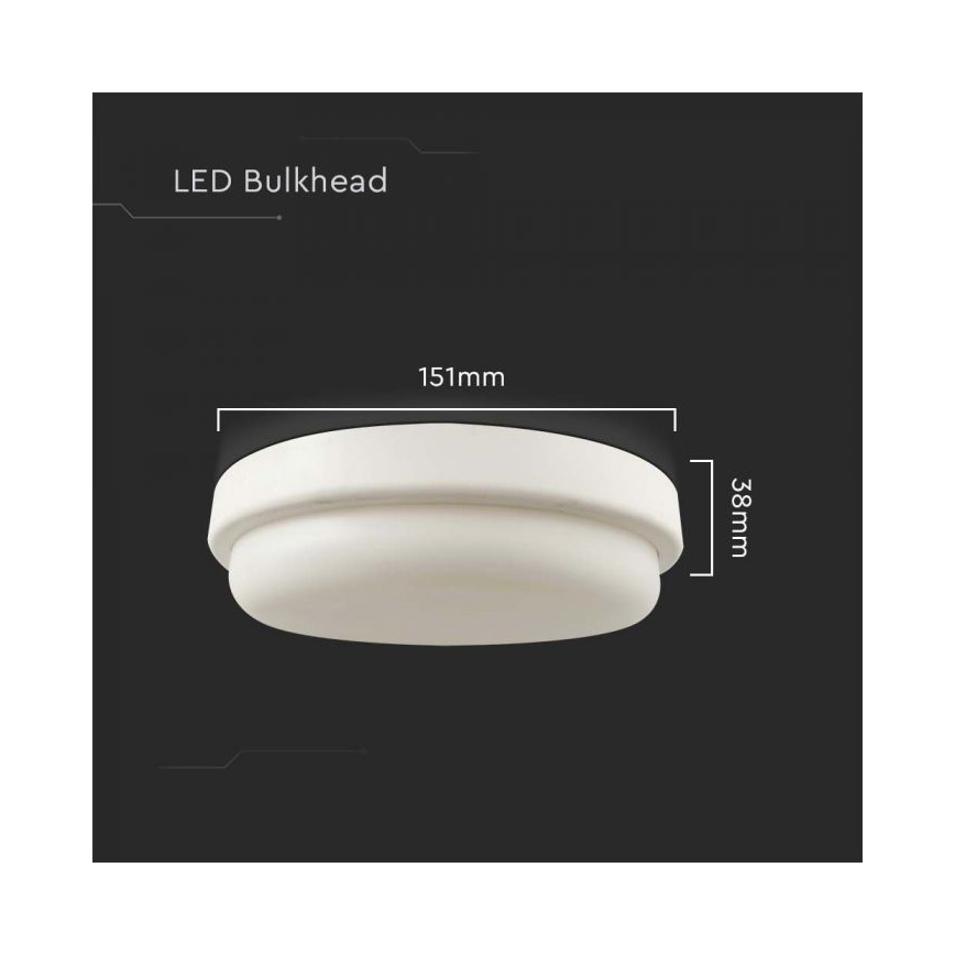LED Kopalniška stropna svetilka LED/12W/230V 3000K IP54