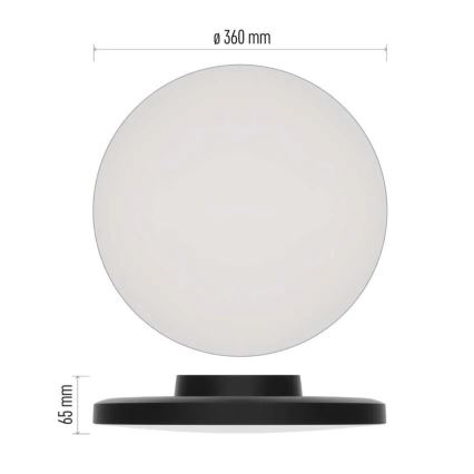 LED Kopalniška stropna svetilka LED/18W/230V 3000/4000/5700K IP55 črna