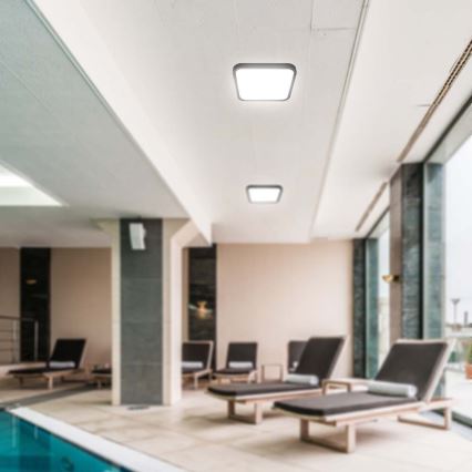 LED Kopalniška stropna svetilka LED/18W/230V 4000K IP44 25x25 cm črna