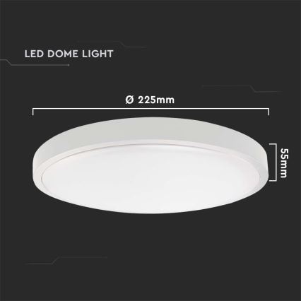 LED Kopalniška stropna svetilka LED/18W/230V 6500K IP44 pr. 22,5 cm bela