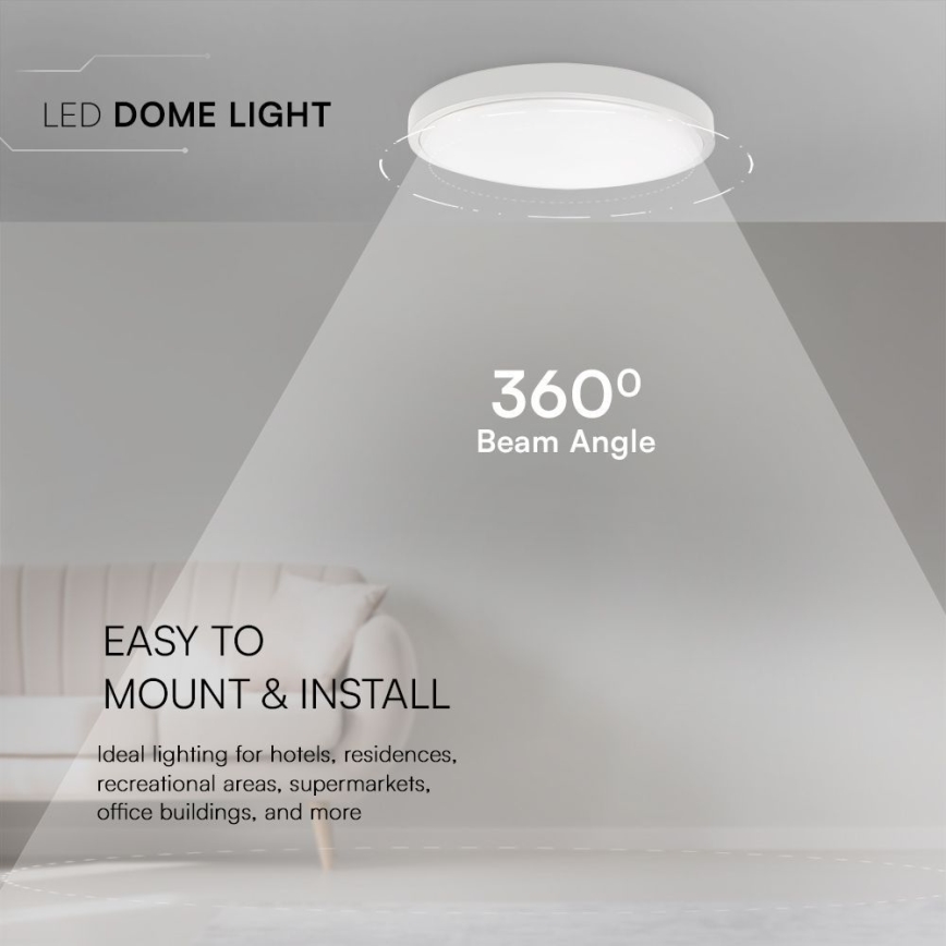 LED Kopalniška stropna svetilka SAMSUNG CHIP LED/18W/230V IP44 6500K pr. 25 cm bela