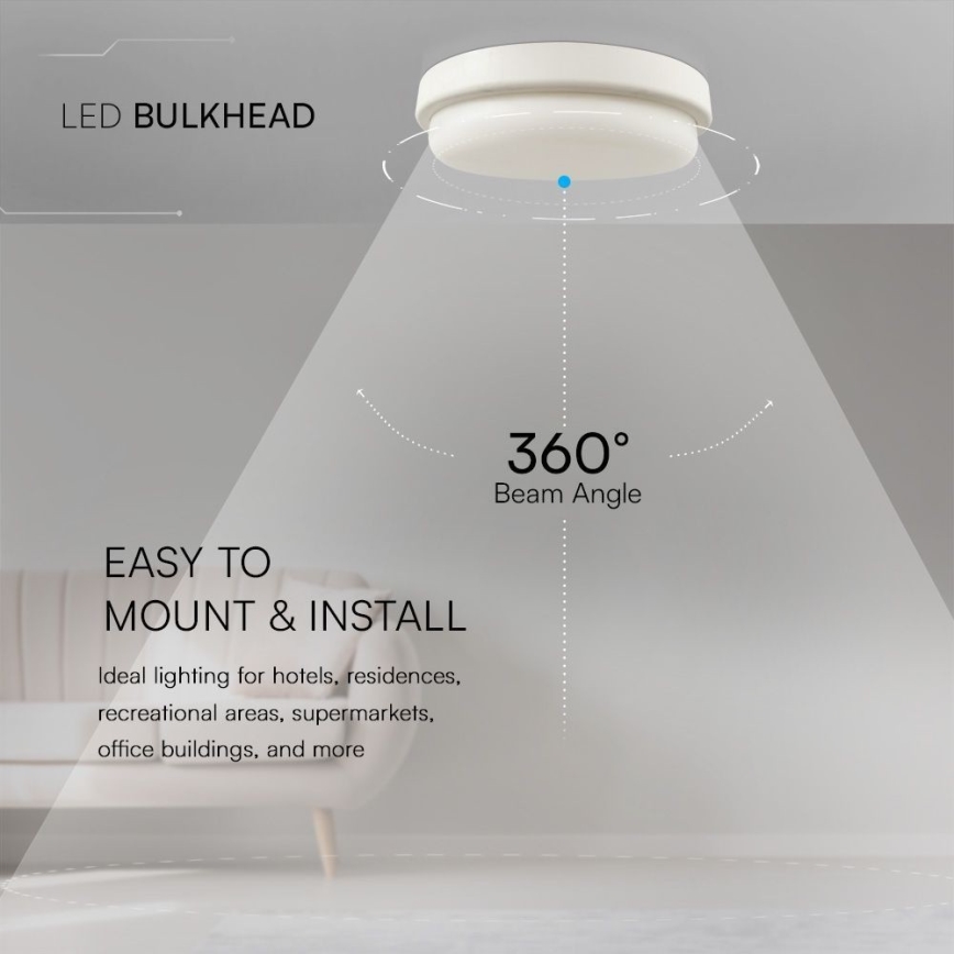 LED Kopalniška stropna svetilka LED/24W/230V 4000K IP54 pr. 24 cm