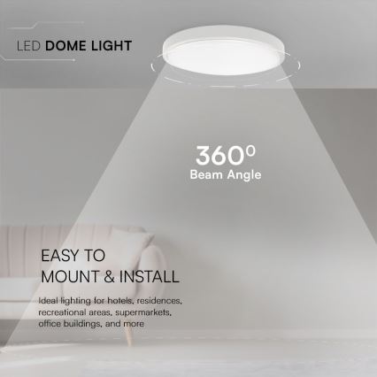 LED Kopalniška stropna svetilka SAMSUNG CHIP LED/24W/230V IP44 6500K pr. 29 cm bela