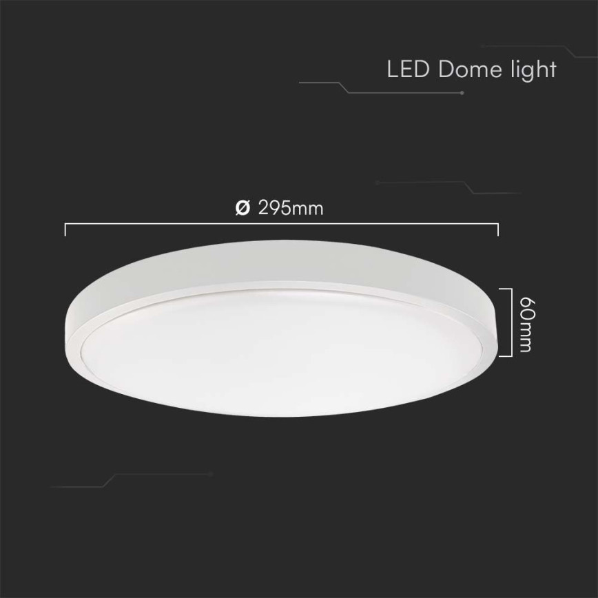 LED Kopalniška stropna svetilka SAMSUNG CHIP LED/24W/230V IP44 6500K pr. 29 cm bela