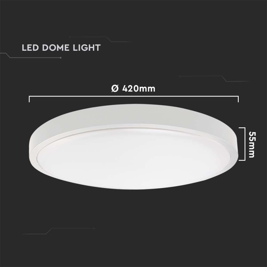 LED Kopalniška stropna svetilka LED/30W/230V 3000K IP44 pr. 42 cm bela
