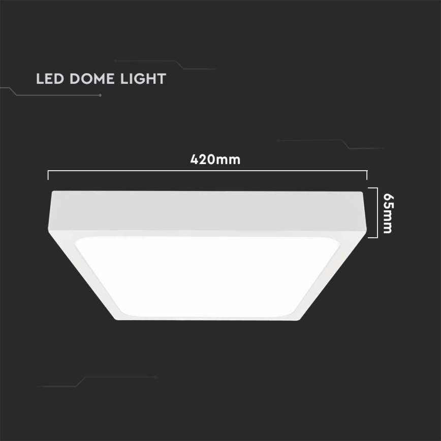LED Kopalniška stropna svetilka LED/30W/230V 4000K IP44 42x42 cm bela