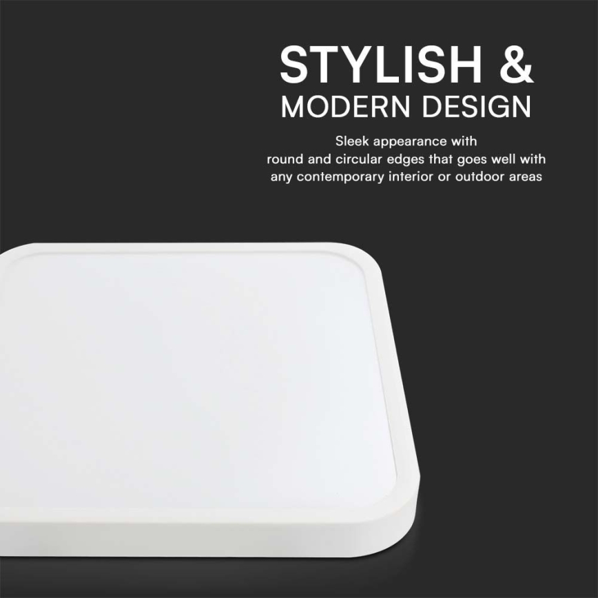 LED Kopalniška stropna svetilka LED/48W/230V 6500K IP44 42x42 cm bela