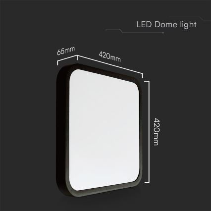 LED Kopalniška stropna svetilka SAMSUNG CHIP LED/48W/230V IP44 4000K 42x42 cm črna