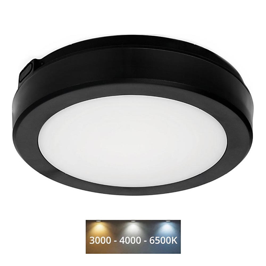 LED Kopalniška stropna svetilka NAIROS LED/12W/230V 3000/4000/6500K IP65 pr. 20 cm črna
