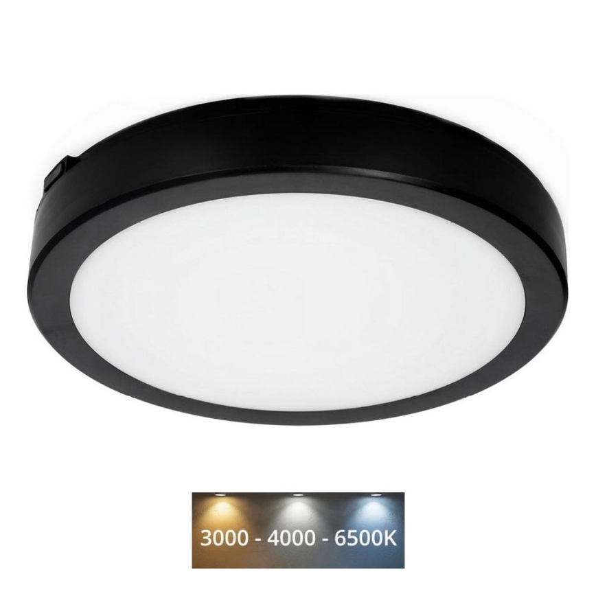LED Kopalniška stropna svetilka NAIROS LED/18W/230V 3000/4000/6500K IP65 pr. 30 cm črna