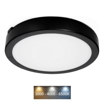 LED Kopalniška stropna svetilka NAIROS LED/24W/230V 3000/4000/6500K IP65 pr. 30 cm črna