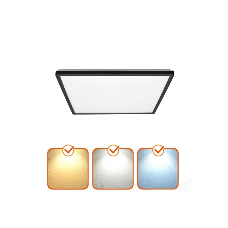 LED Kopalniška stropna svetilka NIVERA LED/12W/230V IP54 3000/4000/6000K 22,5x22,5 cm črna