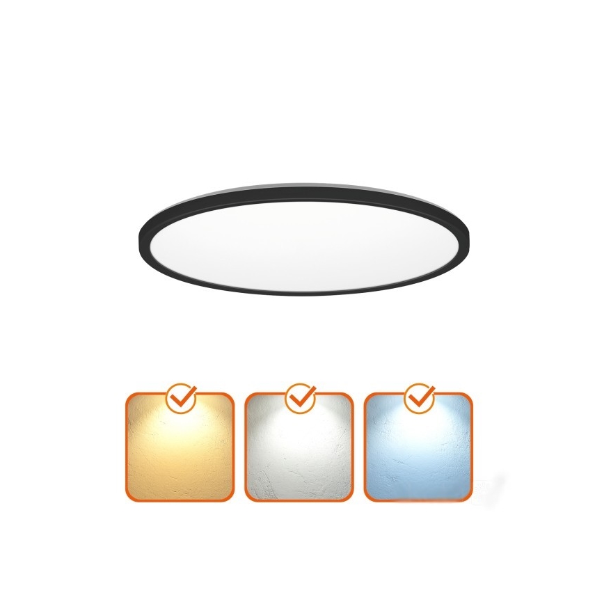 LED Kopalniška stropna svetilka NIVERA LED/18W/230V IP54 3000/4000/6000K pr. 30 cm črna