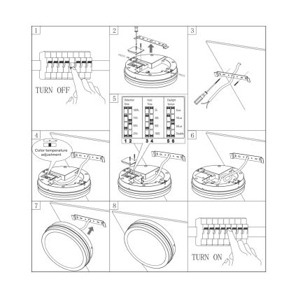 LED Kopalniška stropna svetilka s senzorjem ELLÉ LED/24W/230V 3000/4000/6500K pr. 26 cm IP54 antracit