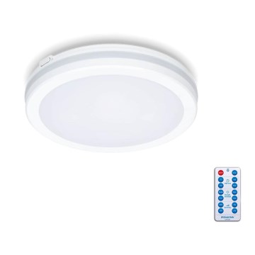 LED Kopalniška stropna svetilka s senzorjem LED/12W/230V 3000/4000/6500K IP65 pr. 20 cm bela + Daljinski upravljalnik