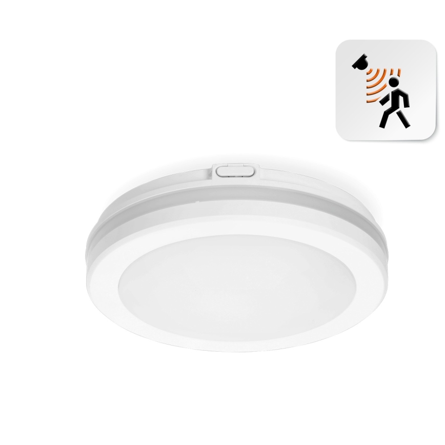 LED Kopalniška stropna svetilka s senzorjem LED/12W/230V 3000/4000/6500K IP65 pr. 20 cm bela + Daljinski upravljalnik
