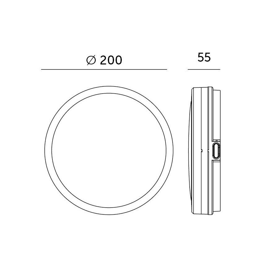 LED Kopalniška stropna svetilka s senzorjem LED/12W/230V 3000/4000/6500K IP65 pr. 20 cm črna + Daljinski upravljalnik