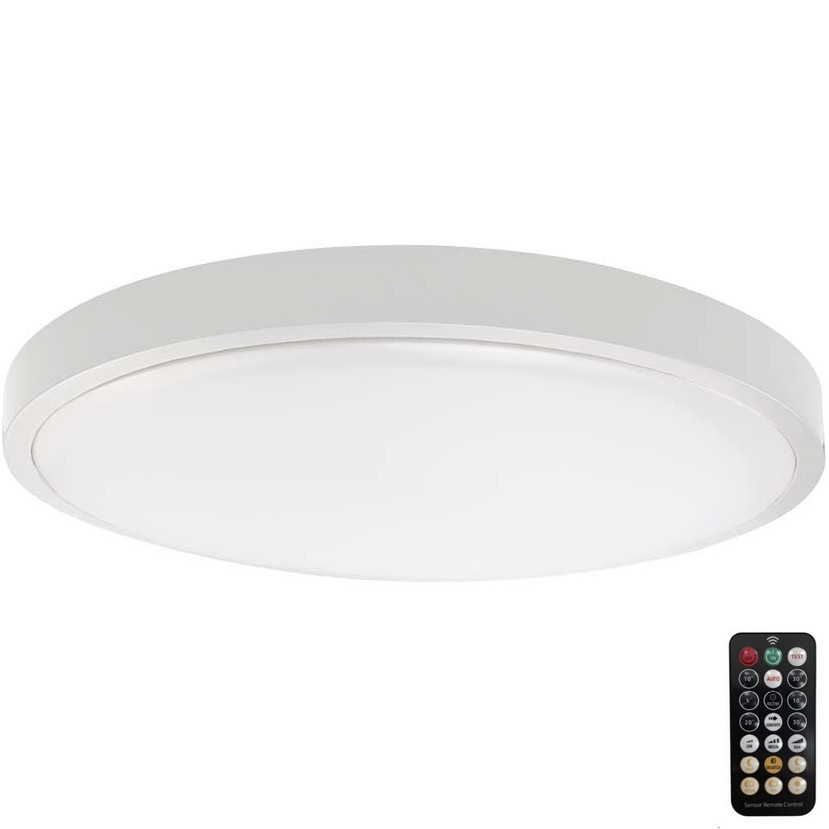 LED Kopalniška stropna svetilka s senzorjem LED/18W/230V 4000K IP44 bela + Daljinski upravljalnik