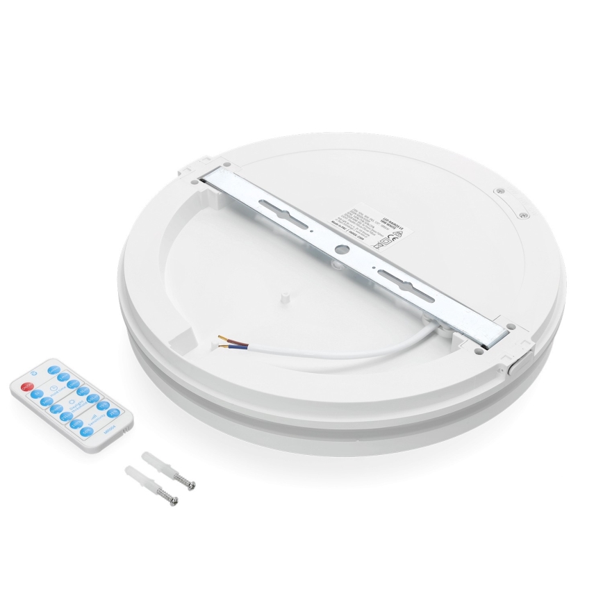 LED Kopalniška stropna svetilka s senzorjem LED/18W/230V 3000/4000/6500K IP65 pr. 30 cm bela + Daljinski upravljalnik