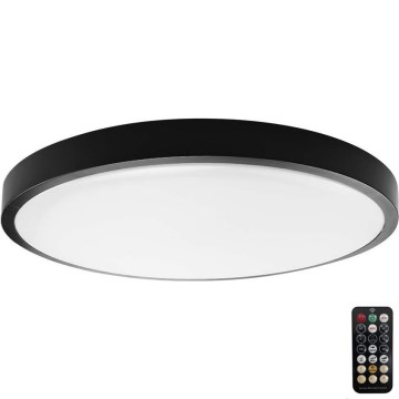 LED Kopalniška stropna svetilka s senzorjem LED/24W/230V 4000K IP44 črna + Daljinski upravljalnik