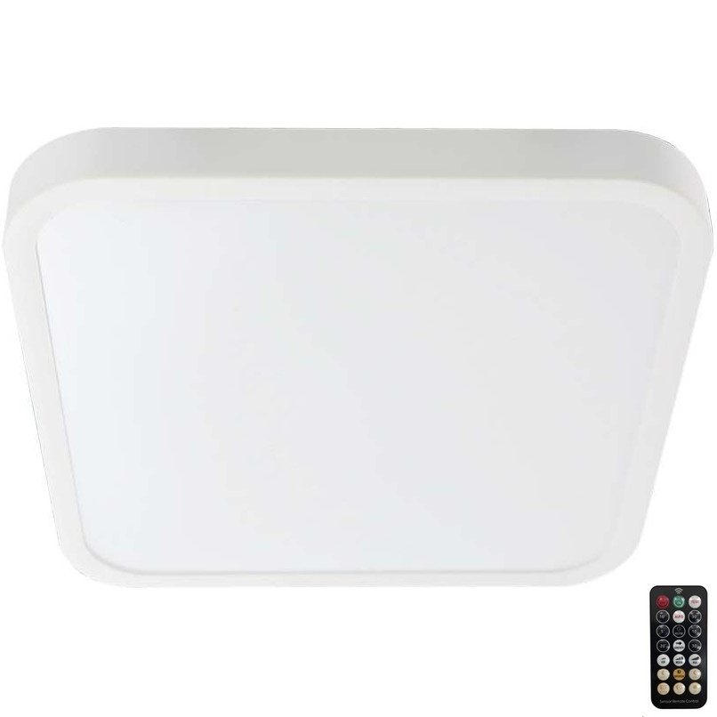 LED Kopalniška stropna svetilka s senzorjem LED/36W/230V 4000K IP44 42x42 cm bela + Daljinski upravljalnik