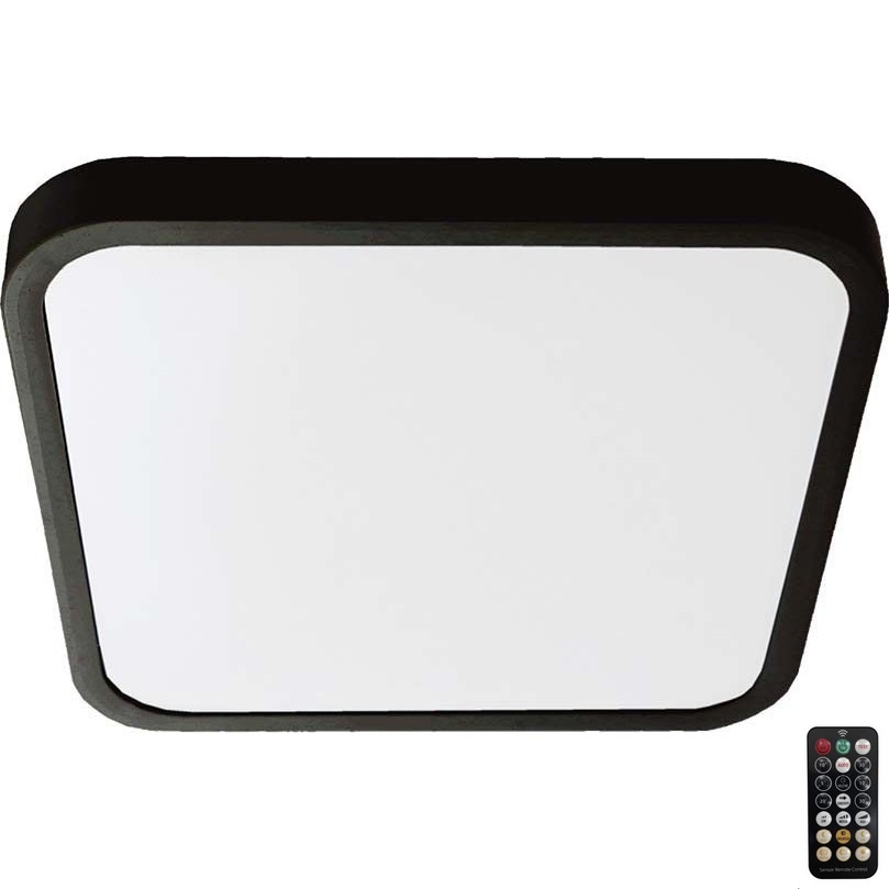 LED Kopalniška stropna svetilka s senzorjem LED/36W/230V 4000K IP44 42x42 cm črna + Daljinski upravljalnik