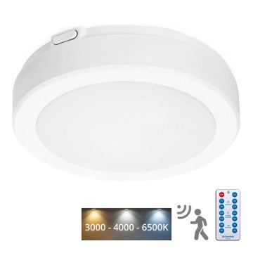 LED Kopalniška stropna svetilka s senzorjem NAIROS LED/12W/230V IP65 3000/4000/6500K pr. 20 cm bela + Daljinski upravljalnik