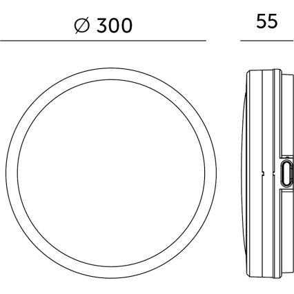 LED Kopalniška stropna svetilka s senzorjem NAIROS LED/18W/230V IP65 3000/4000/6500K pr. 30 cm črna + Daljinski upravljalnik