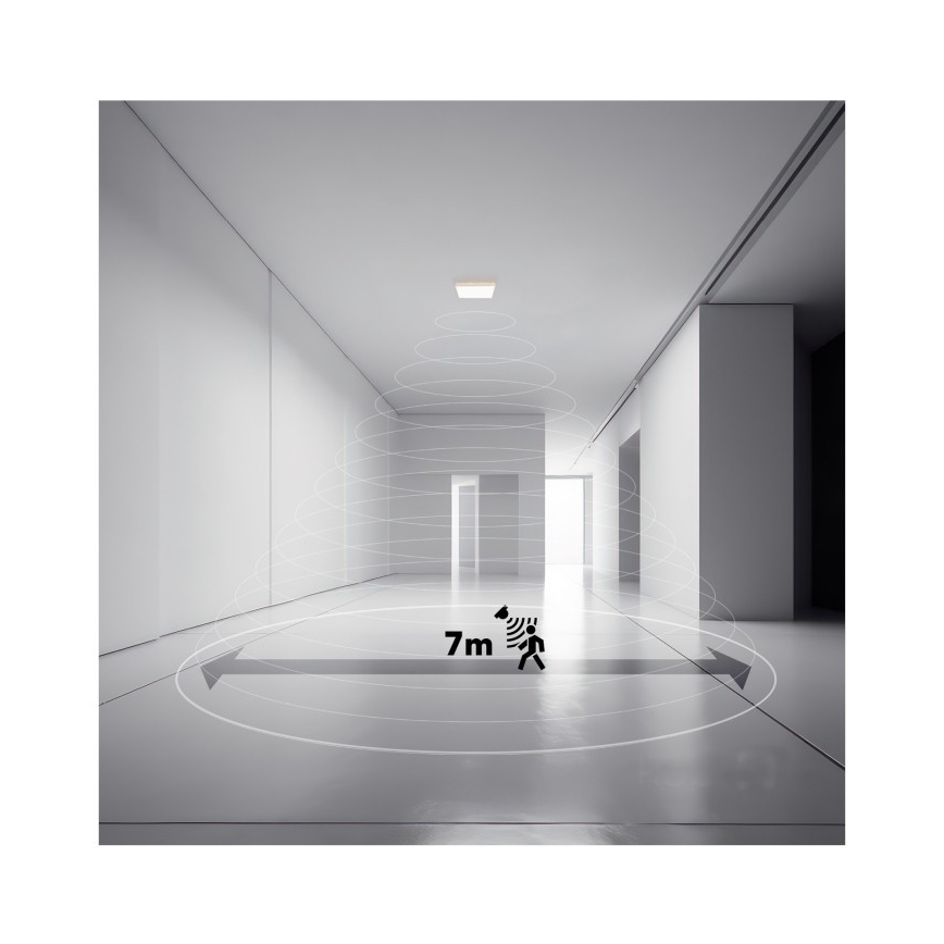 LED kopalniška svetilka s senzorjem gibanja in mraka NIVERA LED/12W/230V IP54 3000/4000/6000K 22,5x22,5 cm bela + daljinski upravljalnik