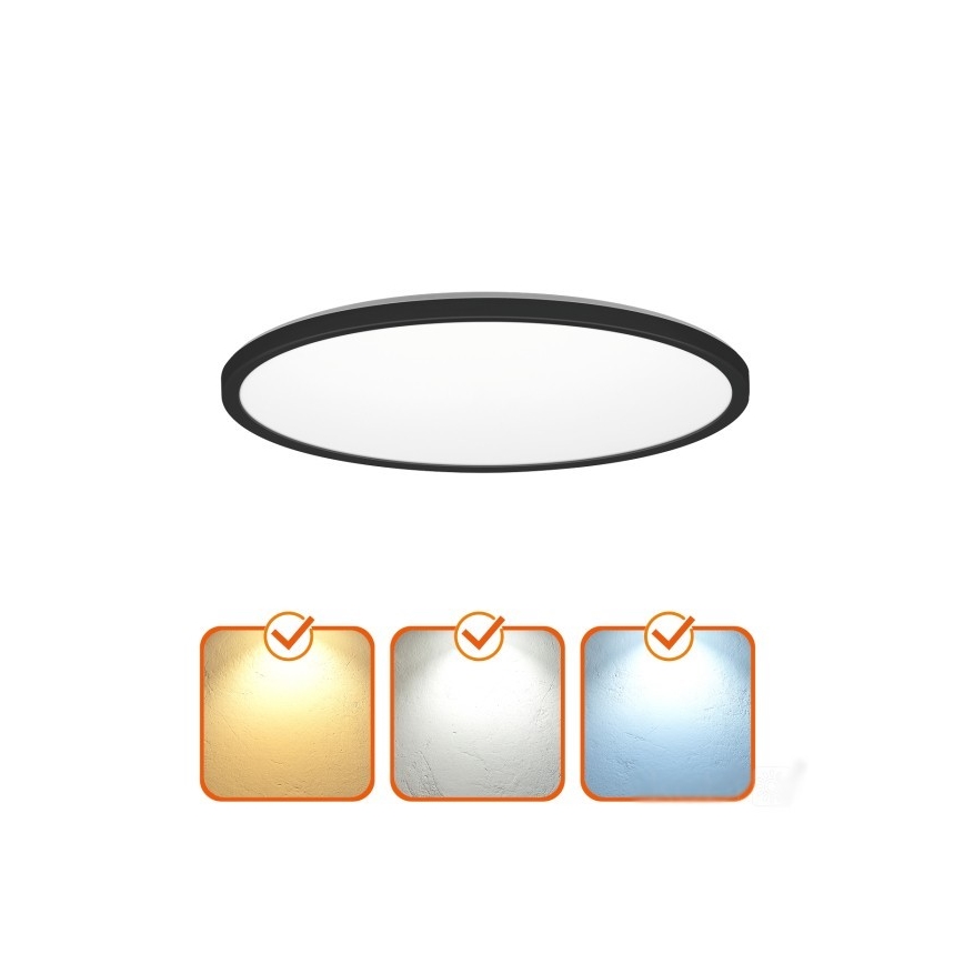 LED kopalniška svetilka s senzorjem gibanja in mraka NIVERA LED/24W/230V IP54 3000/4000/6000K premera 30 cm črna + daljinski upravljalnik