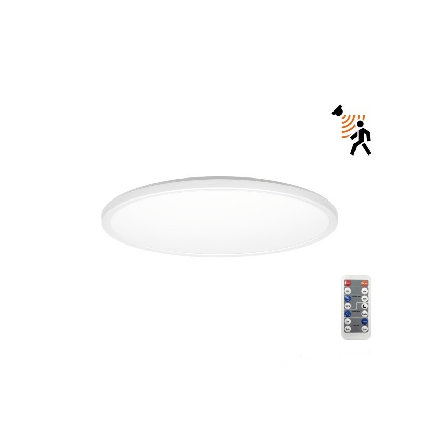 LED Kopalniška svetilka z motion in dusk senzor NIVERA LED/12W/230V IP54 3000/4000/6000K pr. 22,5 cm bela + Daljinski upravljalnik