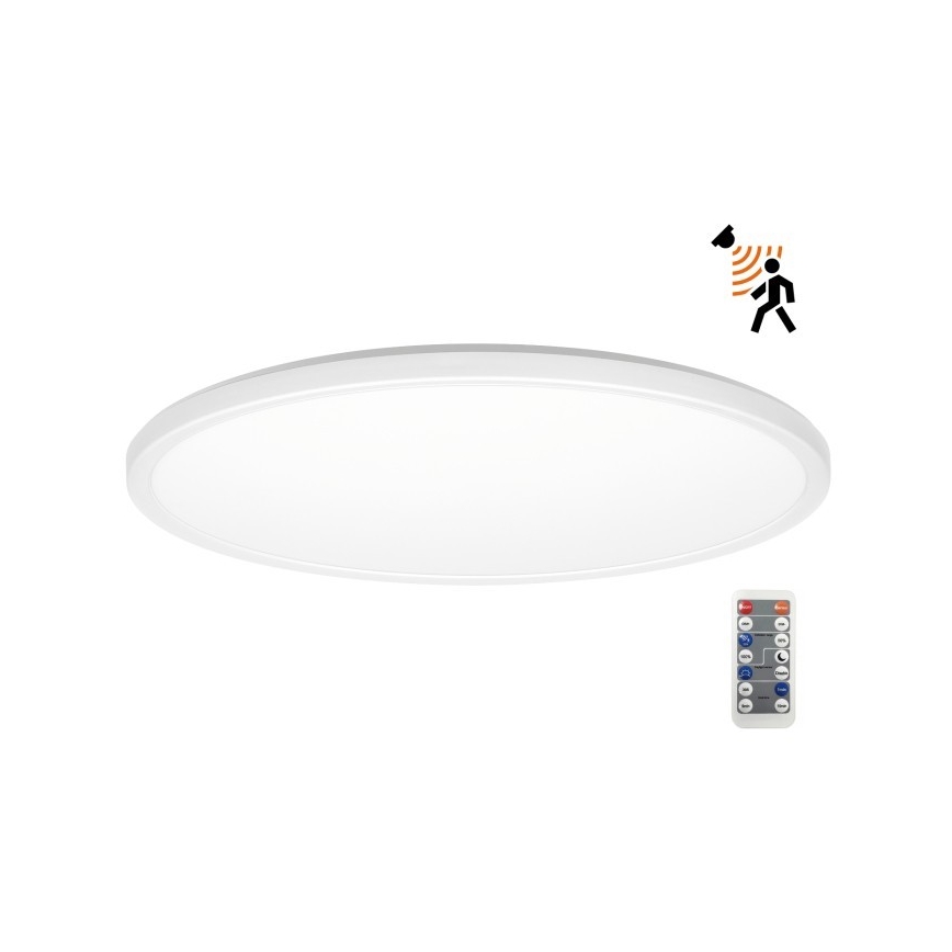 LED Kopalniška svetilka z motion in dusk senzor NIVERA LED/32W/230V IP54 3000/4000/6000K pr. 42 cm bela + Daljinski upravljalnik