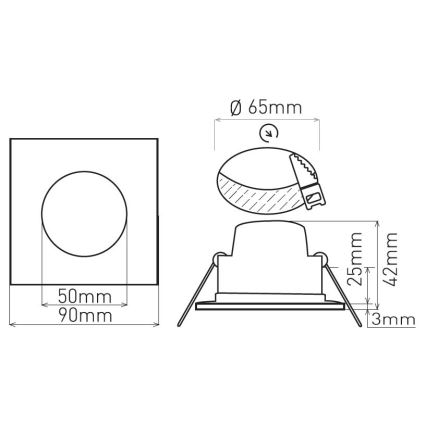 LED Kopalniška vgradna svetilka BONO LED/5W/230V 4000K IP65 črna