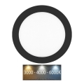 LED Kopalniška vgradna svetilka LADA LED/12W/230V 3000/4000/6000K pr. 17 cm IP44 črna