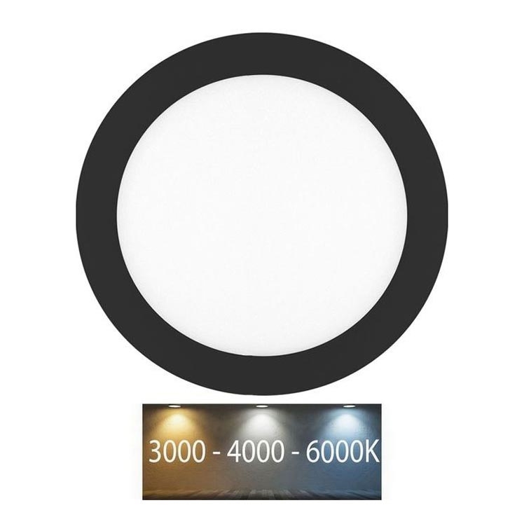 LED Kopalniška vgradna svetilka LADA LED/12W/230V 3000/4000/6000K pr. 17 cm IP44 črna