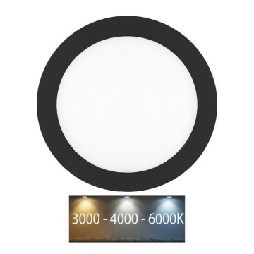 LED Kopalniška vgradna svetilka LADA LED/18W/230V 3000/4000/6000K pr. 22 cm IP44 črna