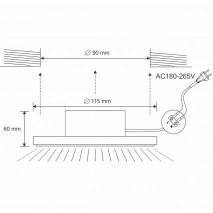 LED Kopalniška vgradna svetilka LED/10W/230V 4000K bela IP44