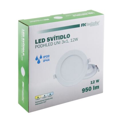 LED Kopalniška vgradna svetilka LED/12W/230V 3000/4000/6000K IP44