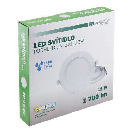 LED Kopalniška vgradna svetilka LED/18W/230V 3000/4000/6000K IP44