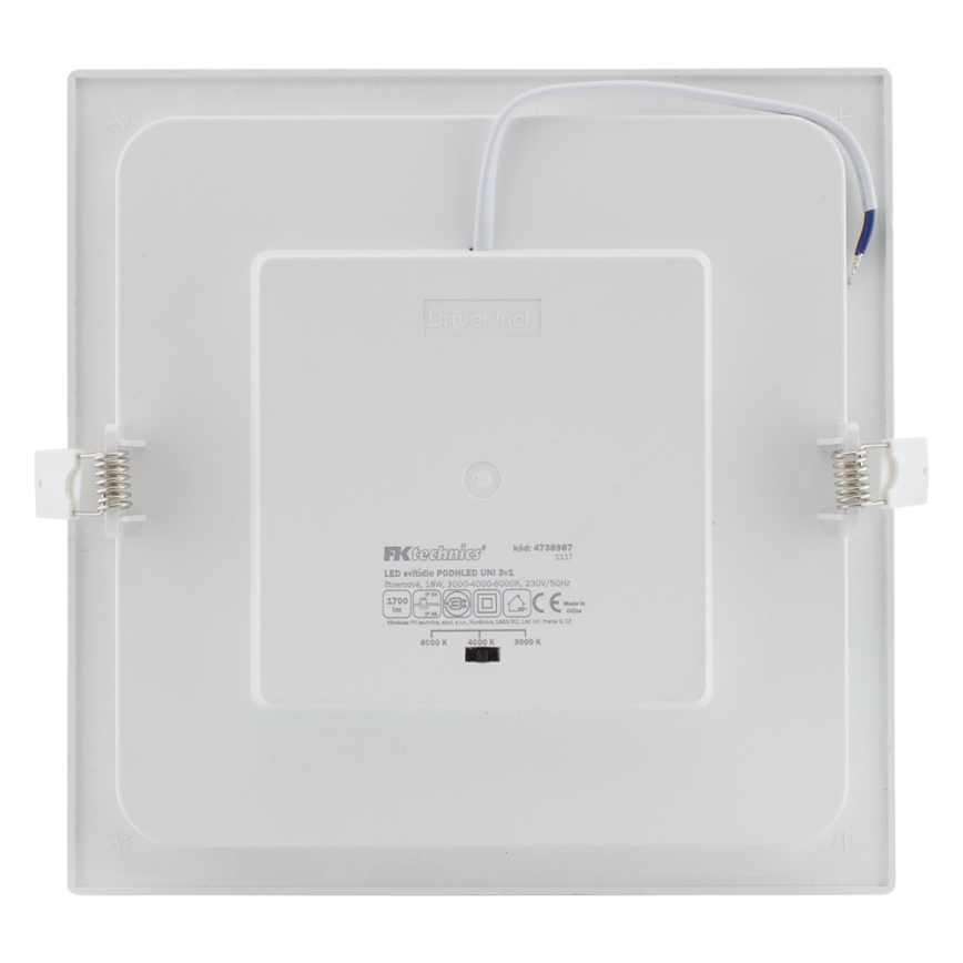 LED Kopalniška vgradna svetilka LED/18W/230V 3000/4000/6000K IP44