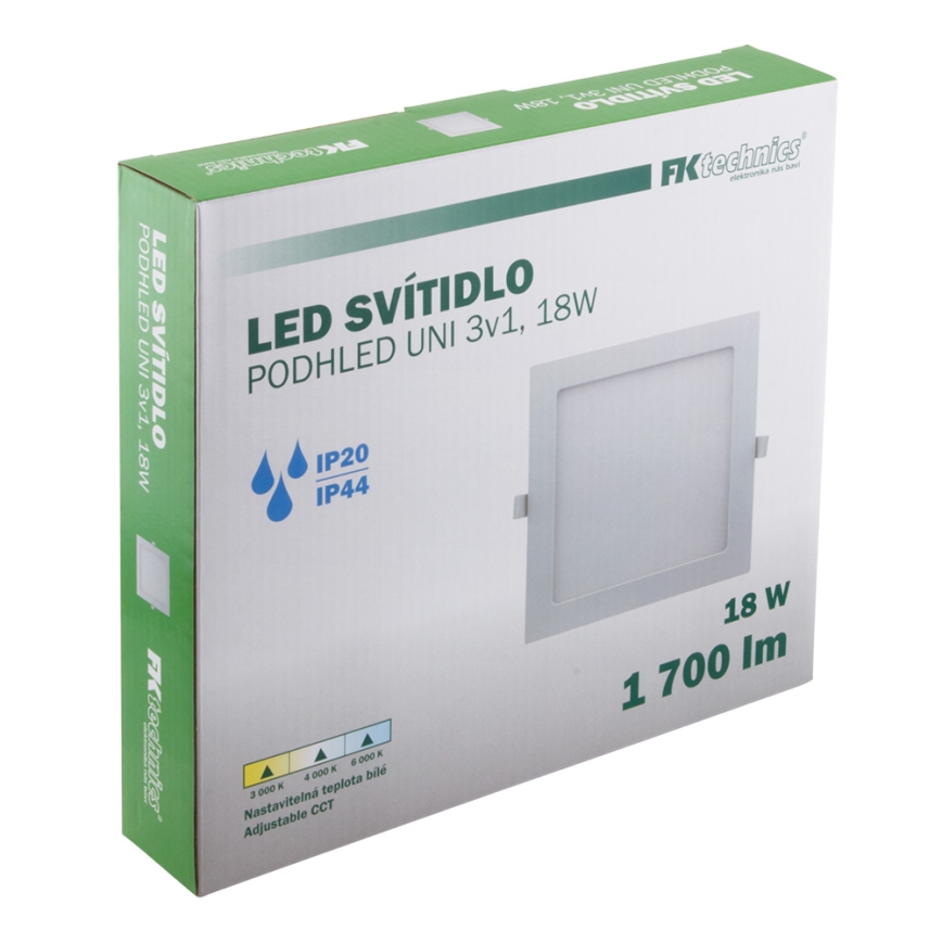 LED Kopalniška vgradna svetilka LED/18W/230V 3000/4000/6000K IP44