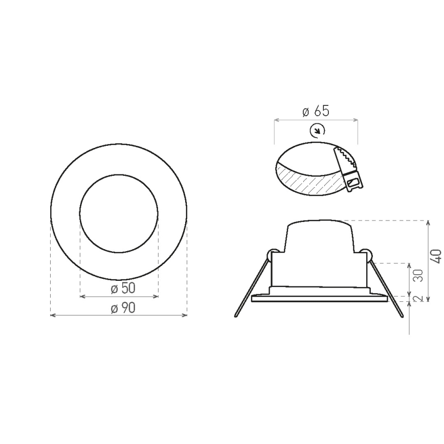 LED Kopalniška vgradna svetilka BONO LED/5W/230V 3000K IP65 bela