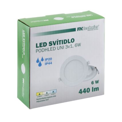 LED Kopalniška vgradna svetilka LED/6W/230V 3000/4000/6000K IP44