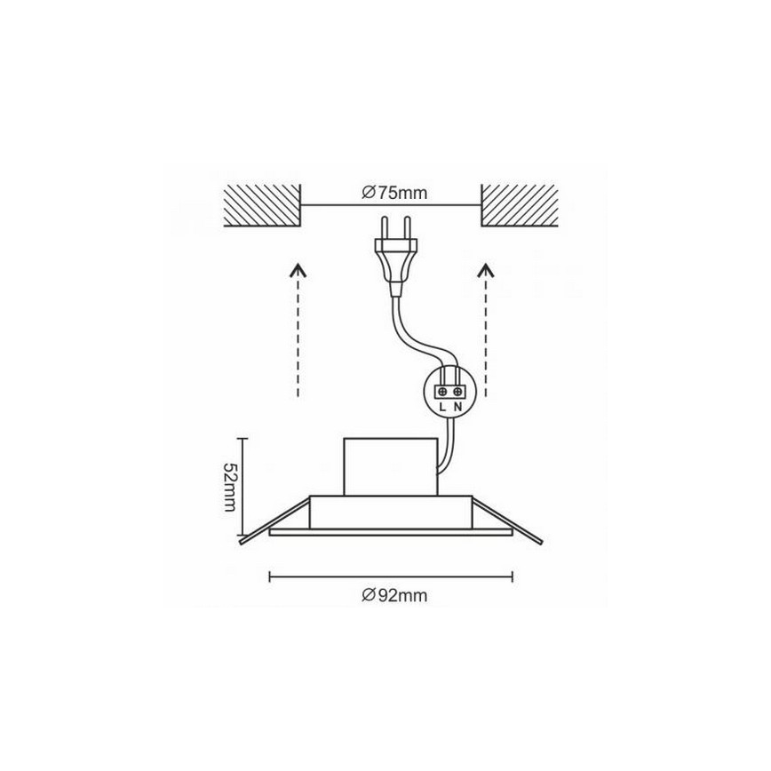 LED Kopalniška vgradna svetilka LED/7W/230V 4000K bela IP44