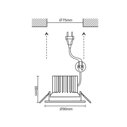 Nedes LDL223 - LED Kopalniška vgradna svetilka LED/7W/230V 4000K siva IP44