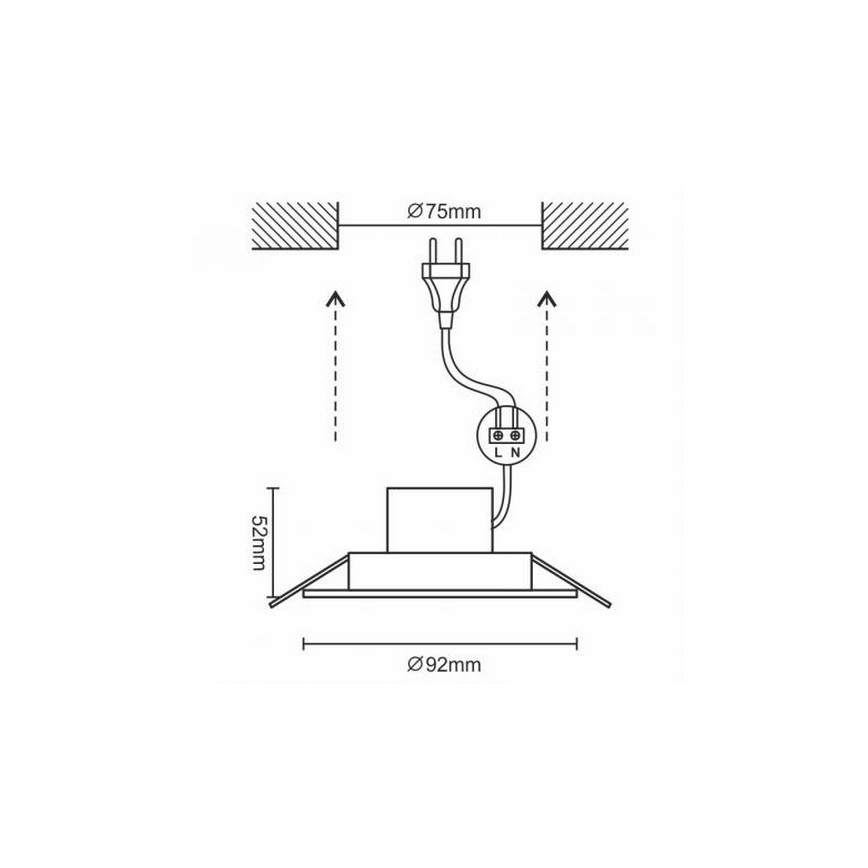 LED Kopalniška vgradna svetilka LED/7W/230V 4000K srebrna IP44